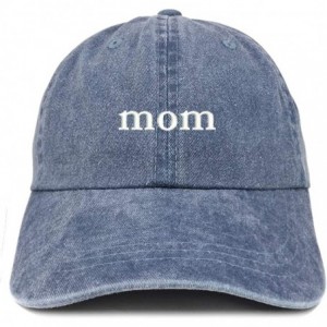 Baseball Caps Mom and Dad Pigment Dyed Couple 2 Pc Cap Set - Navy Light Blue - CI18I6Z0AEL $30.73