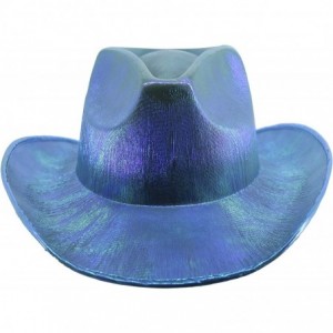 Cowboy Hats Metallic Cowboy Hat - Turquoise - C1194RRQUEK $14.20