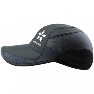 Baseball Caps Quick Dry Cap Running Hats Lightweight Breathable Soft Adjustable Outdoor Sports Hat for Men- Women - Black - C...