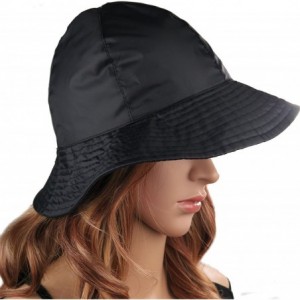 Bucket Hats Rain Hat 2-in-1 Reversible Cloche Rain Bucket Hats Packable - Black-style a - CD18K20TIOI $10.43