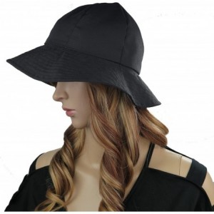 Bucket Hats Rain Hat 2-in-1 Reversible Cloche Rain Bucket Hats Packable - Black-style a - CD18K20TIOI $10.43