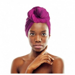 Headbands Women' Soft Stretch Headband Long Head Wrap Scarf Turban Tie (Purple) - Bright Purple - C618EWXT63U $13.11