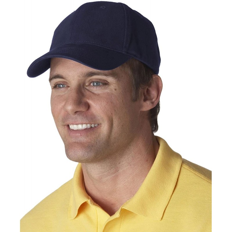 Baseball Caps Men's Classic 6 Panel Cut Adjustable Brushed Constructed Cap - Navy - CI1142RI2P9 $11.62