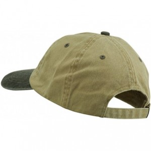 Baseball Caps Wording of Grandpa Embroidered Washed Two Tone Cap - Khaki Black - CF11USNEYLH $17.58