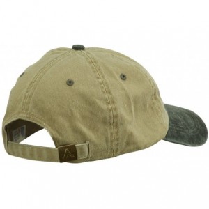 Baseball Caps Wording of Grandpa Embroidered Washed Two Tone Cap - Khaki Black - CF11USNEYLH $17.58