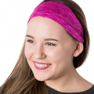 Headbands Adjustable & Stretchy Space Dye Xflex Wide Headbands for Women Girls & Teens - Space Dye Magenta - CJ12O2W2IBF $15.40