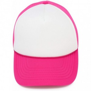 Baseball Caps Two Tone Trucker Hat Summer Mesh Cap with Adjustable Snapback Strap - Hot Pink - C012O6R32W8 $8.80