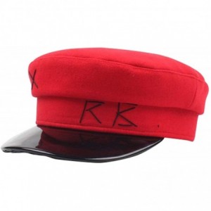 Newsboy Caps Women Newsboy Caps Captain Sailor Cap Trendy Visor Hat - Red - C218KINM396 $12.89