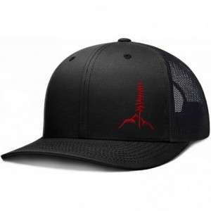 Baseball Caps Trucker Hat- Tamarack Mountain - Black / Red - C619887084K $29.90