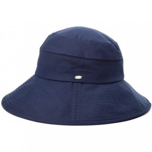 Newsboy Caps Womens UPF50+ Linen/Cotton Summer Sunhat Bucket Packable Hats w/Chin Cord - 89312_navy - CH18SMCAE9E $20.67