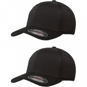 Baseball Caps Ultrafibre & Airmesh Fitted Cap- 2pack (2-black Caps) - Large/X-Large - C812EUFC8DJ $28.20