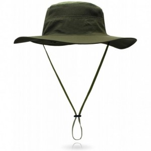 Sun Hats Outdoor Sun Hat Quick-Dry Breathable Mesh Hat Camping Cap - Army Green - CA18WCZ2O7W $17.87