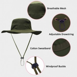 Sun Hats Outdoor Sun Hat Quick-Dry Breathable Mesh Hat Camping Cap - Army Green - CA18WCZ2O7W $17.87