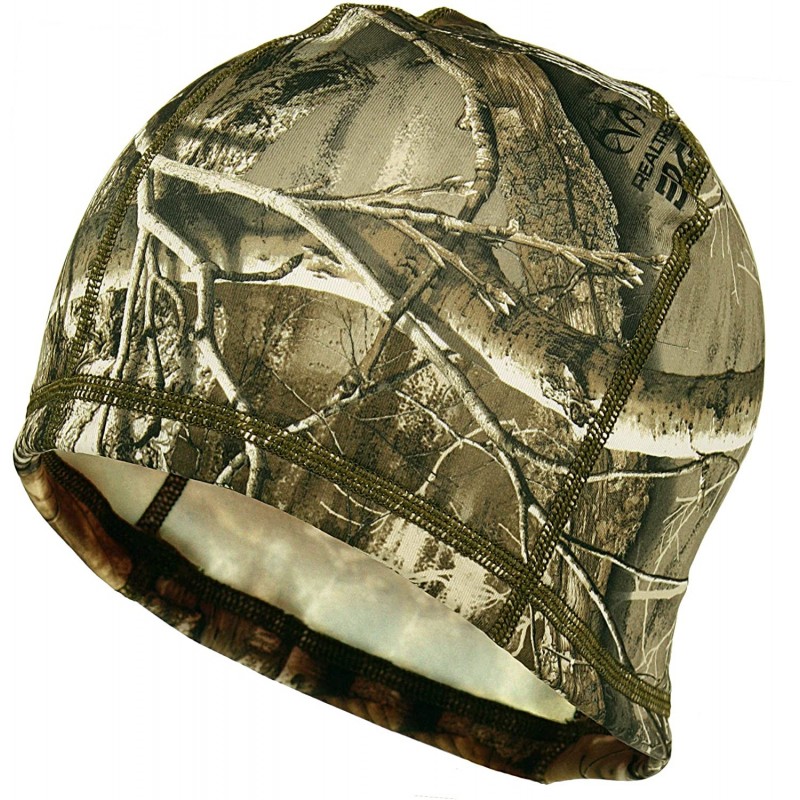 Skullies & Beanies Fleece Camo Skull Cap Beanie - Realtree Edge Microfleece - CQ18XILEX2I $11.54