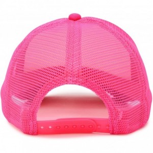 Baseball Caps Two Tone Trucker Hat Summer Mesh Cap with Adjustable Snapback Strap - Hot Pink - C012O6R32W8 $8.80