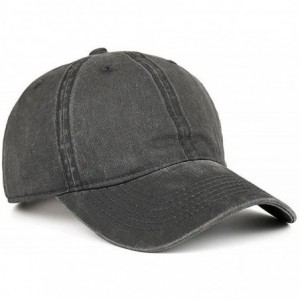 Baseball Caps Low Profile Washed Brushed Twill Cotton Adjustable Baseball Cap Dad Hat - Dark Grey - C7186A4ADUX $11.75