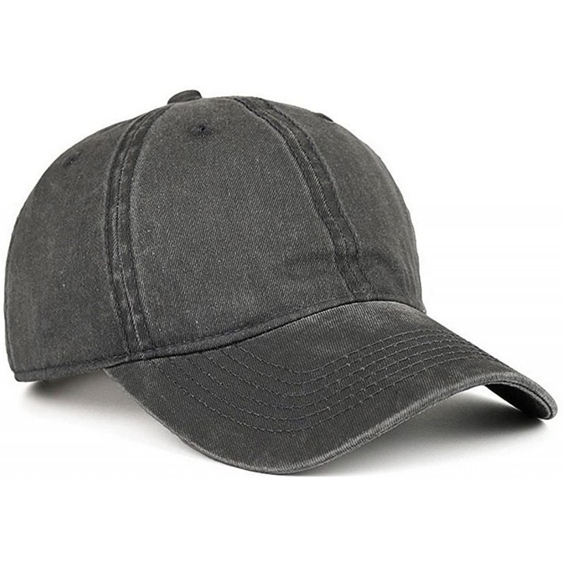 Baseball Caps Low Profile Washed Brushed Twill Cotton Adjustable Baseball Cap Dad Hat - Dark Grey - C7186A4ADUX $21.21