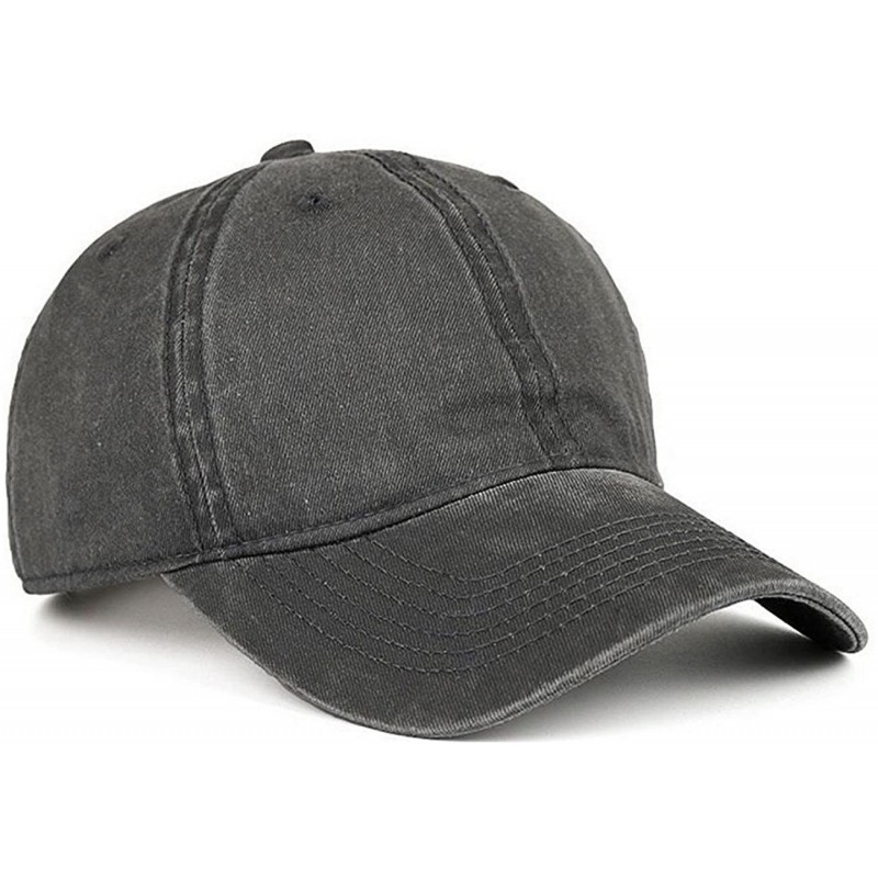 Baseball Caps Low Profile Washed Brushed Twill Cotton Adjustable Baseball Cap Dad Hat - Dark Grey - C7186A4ADUX $11.75