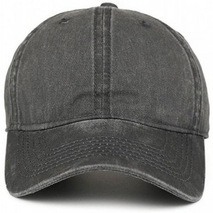 Baseball Caps Low Profile Washed Brushed Twill Cotton Adjustable Baseball Cap Dad Hat - Dark Grey - C7186A4ADUX $11.75