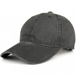 Baseball Caps Low Profile Washed Brushed Twill Cotton Adjustable Baseball Cap Dad Hat - Dark Grey - C7186A4ADUX $11.75