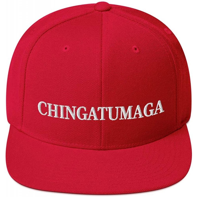 Baseball Caps CHINGATUMAGA Hat (Embroidered Wool Blend Snapback Hat) Chinga Tu MAGA Parody - Red - CJ18ZC9ME3S $31.39