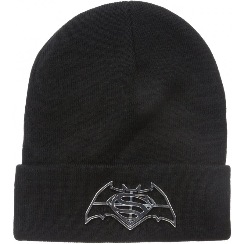 Skullies & Beanies Men's Light Weight Beanie with Metal Logo- Black- One Size - C212DQZL4X9 $11.74