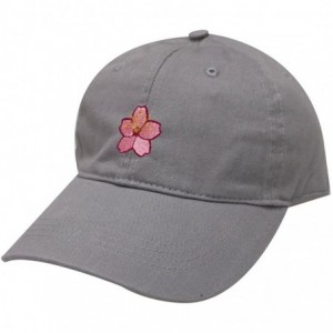 Baseball Caps Cherry Blossom Cotton Baseball Cap - Light Grey - CZ182DWIHHC $15.06