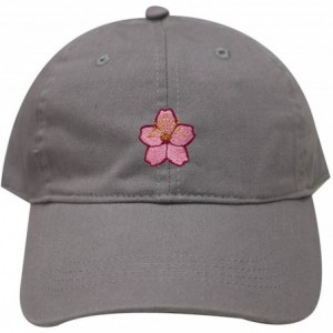 Baseball Caps Cherry Blossom Cotton Baseball Cap - Light Grey - CZ182DWIHHC $15.06