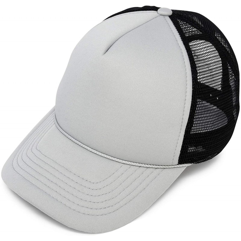 Baseball Caps Two Tone Trucker Hat Summer Mesh Cap with Adjustable Snapback Strap - Gray-black - CB17AAOREQG $8.59