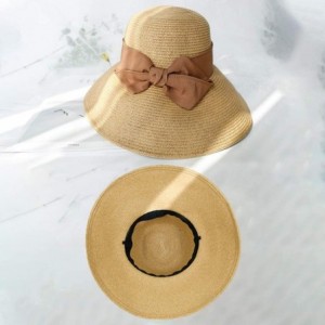 Sun Hats The New Womens Straw Hat Floppy Foldable Roll up Beach Cap Sun Hat - Khaki-8020 - CO1943D45YI $15.04