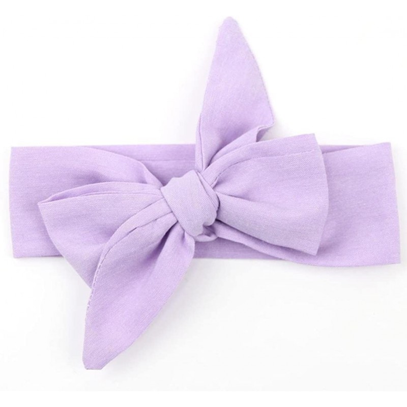 Berets Baby Girls Headband Elastics For Newborns Elastic Hair Head Band - Purple - CU12O134KDR $6.31