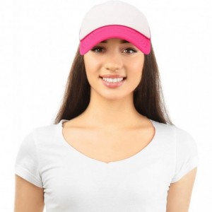 Baseball Caps Two Tone Trucker Hat Summer Mesh Cap with Adjustable Snapback Strap - Hot Pink - C012O6R32W8 $8.80