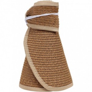 Sun Hats Lullaby Women's UPF 50+ Packable Wide Brim Roll-Up Sun Visor Beach Straw Hat - Light Coffee - CE183AT9ALQ $14.77