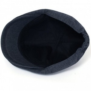 Newsboy Caps Cotton Flat Cap Cabbie Hat Gatsby Ivy Cap Irish Hunting Hat Newsboy - Blue Grey - CD119BSJZ19 $25.34