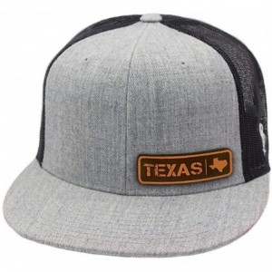 Baseball Caps 'Texas Native' Leather Patch Hat Flat Trucker - Black/White - C618IGR269T $21.58