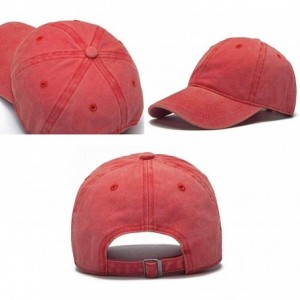 Baseball Caps Women's&Men's Pocket Design Adjustable Washed Baseball Cap Unisex Hats - Red - C3193UU2LEK $22.06