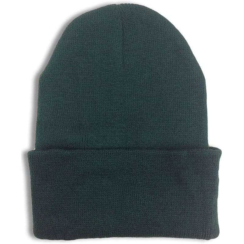 Skullies & Beanies Long Cuff Beanie Cap - Hunter Green - CJ11GFNL9U3 $7.97