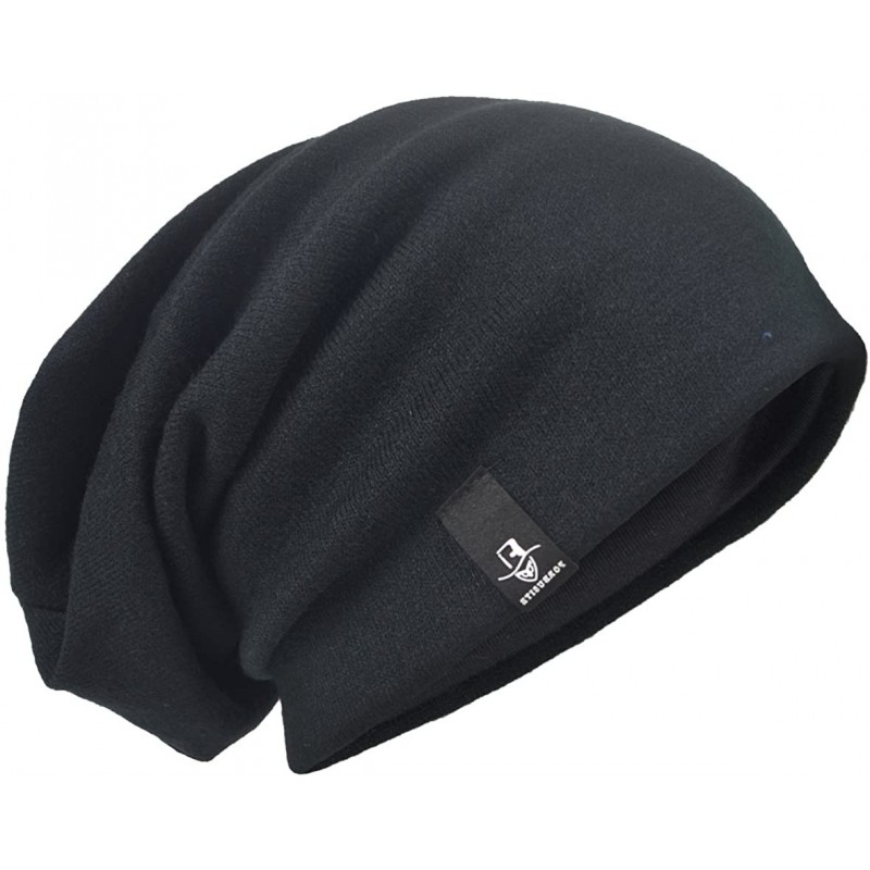 Skullies & Beanies Men's Slouch Slouchy Beanie Oversize Summer Winter Skull Cap N010 - Black - CK18326EMKW $13.23