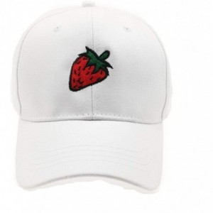 Baseball Caps Embroidered Strawberry Watermelon Adjustable - White1 - CY18Q2LHA45 $11.01