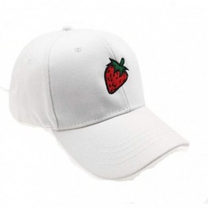 Baseball Caps Embroidered Strawberry Watermelon Adjustable - White1 - CY18Q2LHA45 $11.01