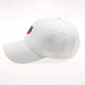 Baseball Caps Embroidered Strawberry Watermelon Adjustable - White1 - CY18Q2LHA45 $11.01