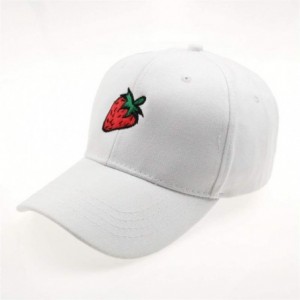 Baseball Caps Embroidered Strawberry Watermelon Adjustable - White1 - CY18Q2LHA45 $11.01