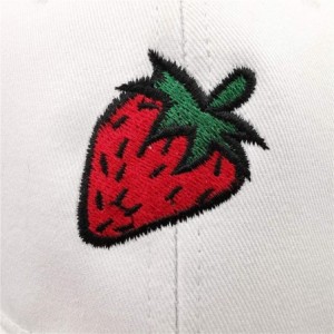 Baseball Caps Embroidered Strawberry Watermelon Adjustable - White1 - CY18Q2LHA45 $11.01