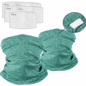 Balaclavas Face Cover Carbon Filter Bandanas Neck Gaiter Headbands Workout Sports Scarf 2-Pack - Green - CM1987WDMDC $47.34