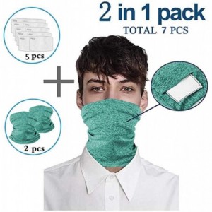 Balaclavas Face Cover Carbon Filter Bandanas Neck Gaiter Headbands Workout Sports Scarf 2-Pack - Green - CM1987WDMDC $28.18