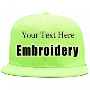 Baseball Caps Custom Embroidered Hat-Personalized Hat-Trucker Cap-Adjustable Dad Cap Add Text(Black) - Light Green - CG18H259...