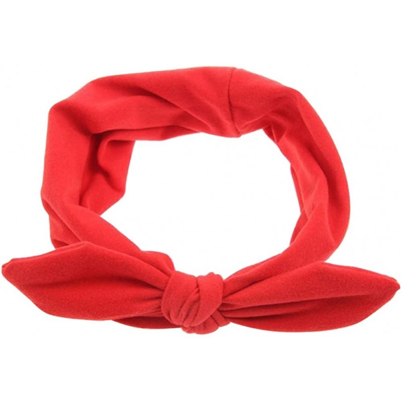 Headbands Vintage Adults Elastic Headband Bunny Ears Bow Hairband Hair Decor Accessory - Red - CW12GTBSAF1 $7.67