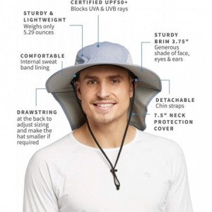 Sun Hats UPF 50+ Protective Outback Sun Hat - Universal Fit - Blue Grey / Light Grey - CO18EOK4GY5 $50.56