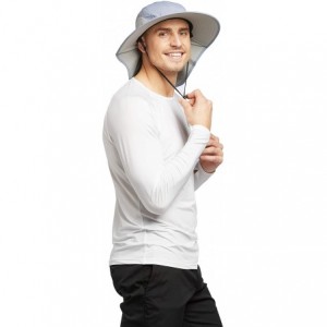 Sun Hats UPF 50+ Protective Outback Sun Hat - Universal Fit - Blue Grey / Light Grey - CO18EOK4GY5 $50.56