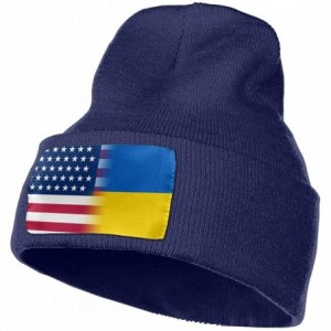 Skullies & Beanies USA Ukraine Flag Cuffed Plain Beanie Hat Skull Knit Hat Cap - Navy - CO18L42IYN2 $15.99